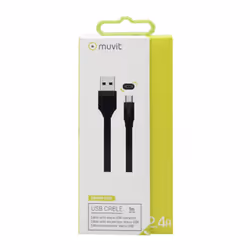 Muvit MUUSC0159 câble USB 1 m USB A Micro-USB A Noir, Gris