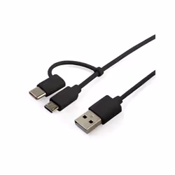 Muvit MUUSC0173 câble USB 1 m USB 2.0 USB A USB C/Micro-USB A Noir