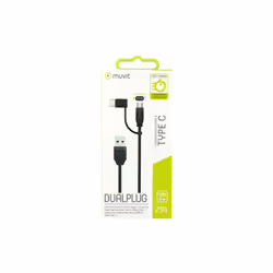 Muvit MUUSC0173 câble USB 1 m USB 2.0 USB A USB C/Micro-USB A Noir