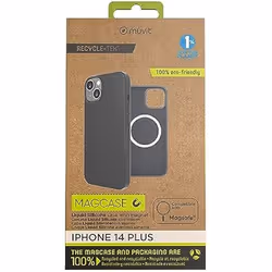 Coque pour téléphone - Muvit - iPhone 14 Plus - Silicone liquide - Magsafe compatible - Noir