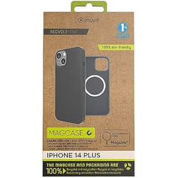 Coque pour téléphone - Muvit - iPhone 14 Plus - Silicone liquide - Magsafe compatible - Noir