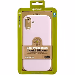 Coque - MUVIT - iPhone 16 - Liquid Silicone - Design léger - Rose
