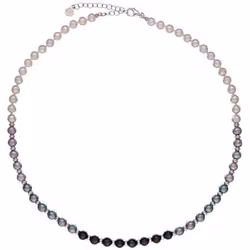 Collier - MAJORICA - Collection Nyx - Argent Rhodié - Perles Dégradées 6 mm - Longueur 45-50 cm