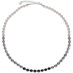 Collier - MAJORICA - Collection Nyx - Argent Rhodié - Perles Dégradées 6 mm - Longueur 45-50 cm