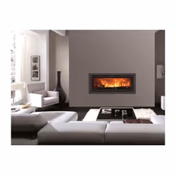 Poele a bois moderne a insert. Ecodesing. Idéal pour les grandes pieces de 606x1120x573 mm. Volume de chauffe de 270 m3 et pu ...