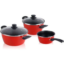 Magefesa - grana Batterie de cuisine 5 pièces, induction, antiadhésive sans pfoa Rouge