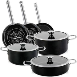 Batterie de Cuisine à Induction 9 Pièces Antiadhésif sans PFOA Design Vintage Magefesa Ares  Noir 02834