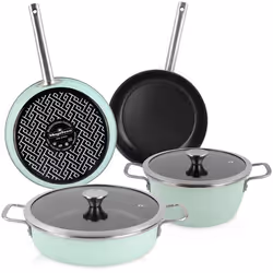 Batterie de Cuisine à Induction 6 Pièces Antiadhésif sans PFOA Design Vintage Magefesa Nordic Verde Vert 02841