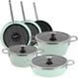Batterie de Cuisine à Induction 9 Pièces Antiadhésif sans PFOA Design Vintage Magefesa Nordic  Vert 02858