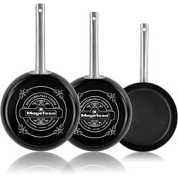 Ares Lot de 3 Poêles Induction 20-24-28 cm, Revêtement Antiadhésif sans pfoa Noir - Magefesa