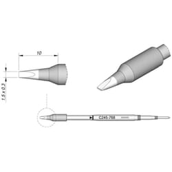 Tools C245768 Panne de fer à souder forme de burin, droite Taille de la panne 0.3 mm Contenu 1 pc(s) - JBC
