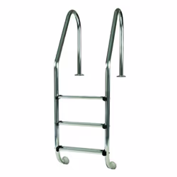 Echelle intérieure inox pour piscine enterrée. 3 marches - profondeur de piscine 1,20 m.