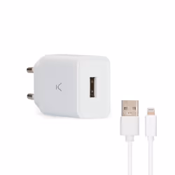 Ksix B0925CD02, Intérieure, Secteur, 5 V, 2,4 A, 1 m, Blanc