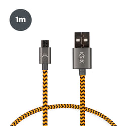 Ksix BXCUSBTNJ câble USB 1 m USB A Micro-USB B Noir, Orange