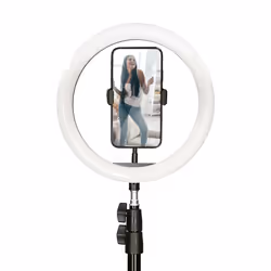 Ksix BXYOUTUB02, Lampe à selfie, Noir, Blanc, Toutes marques, Micro-USB, LED, Port d'interface
