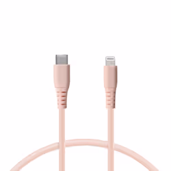 Ksix BXCABCL03S, 1 m, Lightning, USB C, Mâle, Mâle, Rose