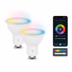 Ksix BXBULBGU12, 5,5 W, 35 W, GU10, 400 lm, 15000 h, Bleu, Blanc froid, Vert, Rouge, Blanc chaud