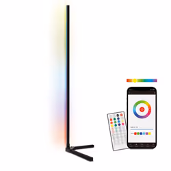 Ksix BXLAMP04, Éclairage de plancher intelligent, Wi-Fi/Bluetooth, Noir, LED, Multicolore, Blanc, 450 lm