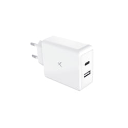 Ksix BXCDC45DGAN chargeur d'appareils mobiles Ordinateur portable, Smartphone, Tablette Blanc Secteur Charge rapide Intérieure