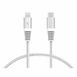 Ksix BXCUCL2T2, 2 m, Lightning, USB C, Mâle, Mâle, Gris, Blanc