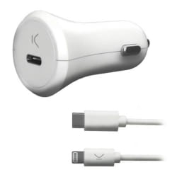 Ksix B0914CRC03 chargeur d'appareils mobiles Smartphone, Tablette Blanc Allume-cigare Auto