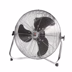 FM Calefacción F-50, Ventilateur de sol industriel, Noir, Argent, Métal, 50 cm, Secteur, 200 W