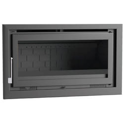 Insert a bois en acier, foyer en fonte - couleur noir - Made in Spain