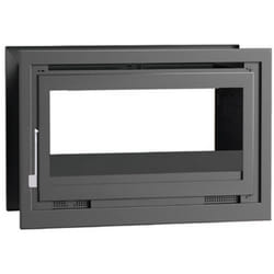 Insert a bois en acier, double face, foyer en fonte - couleur noir - Made in Spain