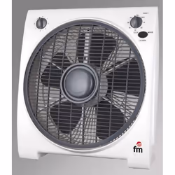FM Calefacción BF-4, Ventilateur à lame domestique, Noir, Blanc, Sol, 30 cm, Boutons, Rotatif, 2 h