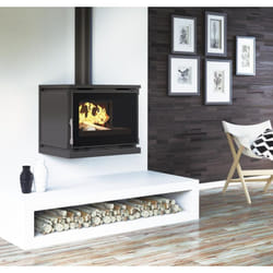 Poêle à bois ventilé - firematic Columbia Suspendu 12.5 kW Foyer en fonte