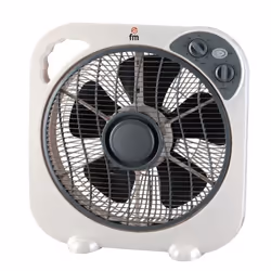 FM Calefacción BF-35, Ventilateur à lame domestique, Gris, Blanc, Sol, Boutons, Rotatif, 1 h, Secteur