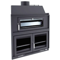 Foyer barbecue en fonte 100 cm à encastrer avec grille fm BH-100 hp avec porte et four