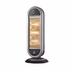 FM Calefacción H-30, Chauffage d'appoint électrique halogène, Intérieure, Bureau, Sol, Noir, Gris, Rotatif, 1200 W