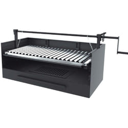 Barbecue argentin bois et charbon fm BVE-80 80cm grille suspendue à manivelle