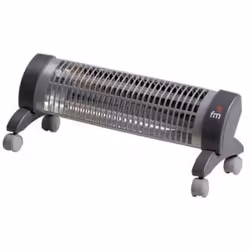 FM Calefacción 2302-R, Chauffage d'appoint électrique à quartz, Sol, Noir, Gris, 1200 W, 600 W, 1200 W