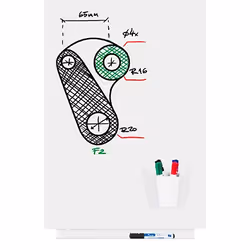 Rocada 6419R Tableau blanc 550 x 750 mm Acier Magnétique