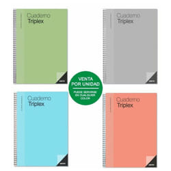 Liderpapel - Cahier de l'enseignant Triplex additio p192/ 144 feuilles/ 22,5 x 31cm/ couleurs assorties