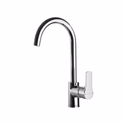 Robinet cuisine, Mitigeur bec haut orientable Titanium chromé RAMON SOLER référence 183602. Type de produit : Robinet lavabo  ...