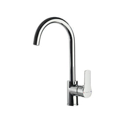 Ramon Soler - Robinet évier, Mitigeur bec haut orientable Titanium chromé