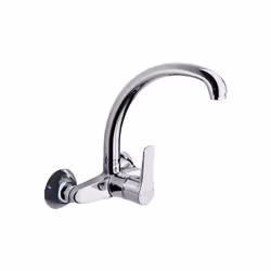 Mitigeur évier mural bec haut orientable. Entraxe 150mm +/- 24 mm. Économie d'eau. Finition: CHROME Ref.: 1817CC SAP.: 18E300 ...