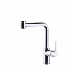 Grifo monomando para fregadero de cocina de caño giratorio extraible, con duchita extraible metálica de 2 jets ( de altura 30 ...