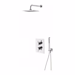 Ensemble de douche 2 voies Douche de tête carrée ABS anticalcaire 225 x 225 mm