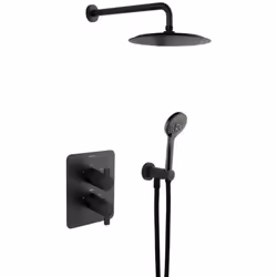 Ensemble de douche thermostatique encastré de la collection BLAUTHERM. L'ensemble, bidirectionnel, avec support, se compose d ...
