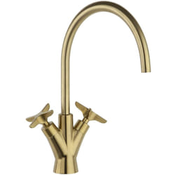 Ramon Soler - Mitigeur de lavabo bec haut mobile 317mm Cuivre brossée adagio