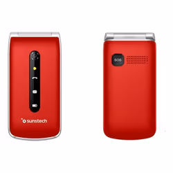 Sunstech CELT18, Clapet, Double SIM, 6,1 cm (2.4"), 0,3 MP, 1100 mAh, Rouge