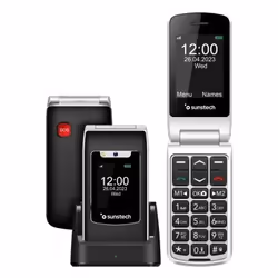 Sunstech CELT23, Clapet, Double SIM, 6,1 cm (2.4"), 0,3 MP, 1100 mAh, Noir