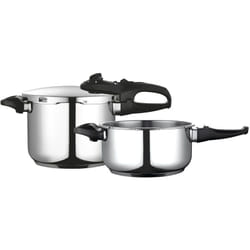 Fagor - duo 6/4 Autocuiseur 6 + 4 l, Induction, Acier Inoxydable 18/10, 2 Niveaux de Pression Argent