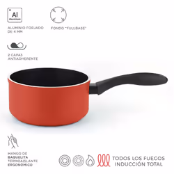 Casserole Maxima Ø16cm Rouge Aluminium 3004. Aluminium Forgé De 4mm. Epaisseur Structure 2mm. Antiadherent Double Couche Xyla ...