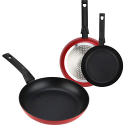 Fagor - Nela Rouge Set de Poêles à Frire Induction 20-24-28 cm Aluminium 3mm, Antiadhésif sans pfoa Rouge