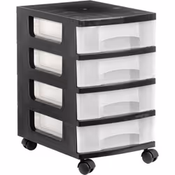 Archivo 2000 1104R CS TL, 4 tiroir(s), Noir, Plastique, Monochromatique, Blanc, 34,2 cm